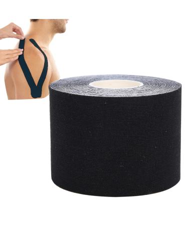 Sports Kinesiology Tape - Elastic Muscle Recovery Bandage 5cm x 5m (Black) | Neuromuscular Support for Injury & Exercise - Buy Online on GoSupps.com