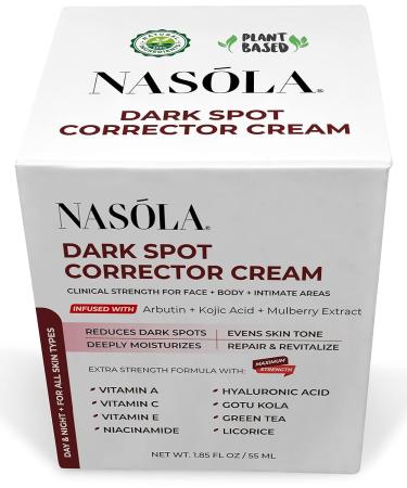 Nasola Dark Spot Corrector Cream - Natural Skincare for Face, Body, Underarms, Elbows & Privates - with Kojic Acid & Mulberry - 1.85 Fl Oz - Buy Online on GoSupps.com