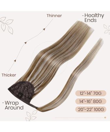 Hetto Ponytail Extensions - Real Remy Hair #10/613 Ash Brown & Platinum Blonde 50cm 100g - Best Selling International Shipping - Buy Online on GoSupps.com