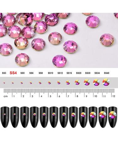 Dowarm 1440 Pieces SS4 Flatback Rhinestones 1.5MM Tiny Flatback Nail Crystal Rhinestones for Craft Dance Costumes Flat Back Nail Crystals Non Hotfix Rhinestones (SS4 / 1.5MM Rose Vitrail) - Buy Online on GoSupps.com