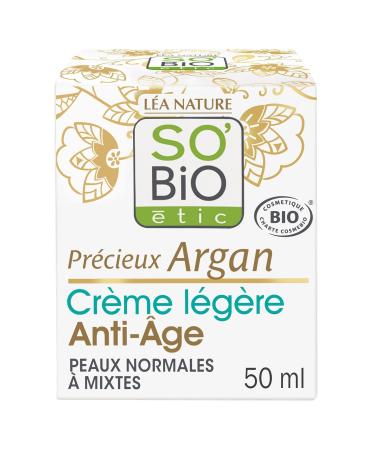 SO BIO ETIC Soin Jour Anti- ge L g ret Pr cieuse l Argan Bio Hydratation Douce (50 mL) - Le Lot De 2