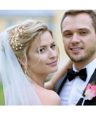 Elegant Gold Bridal Jewelry Set | Crystal Hairpins & Flower Hair Accessories for Brides - Buy Online on GoSupps.com