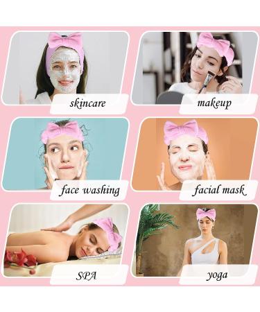 Spa Bow Makeup Headband | High Elasticity Coral Fleece Headband for Women and Girls - Pink - Buy Online on GoSupps.com