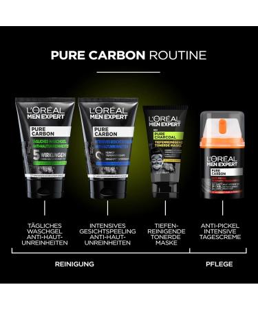 L'Or al Men Expert Facial Washing Gel - Purifying Carbon Cleanser for Impure Skin | 100ml | Men's Skincare Solutions - Buy Online on GoSupps.com