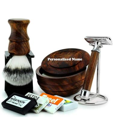 Personalized razor set made of wood for men personalized with their name - razor plane - shaving razor razor Razor - Stand for brushes