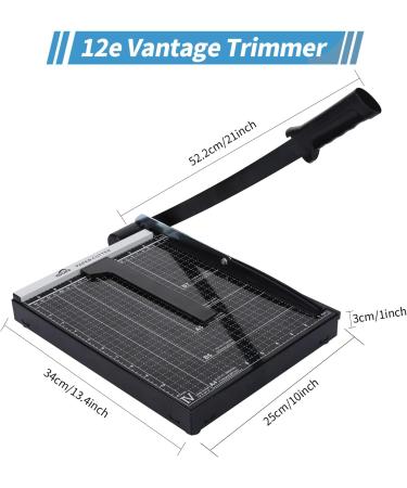 ISDIR Paper Cutter Guillotine  12 Inch Paper Cutting Board  12 Sheets Capacity  Heavy Duty Metal Base  Dual Paper Guide Bars  Professional Paper Cutter and Trimmer for Home  Office (12'' Black) - Buy Online on GoSupps.com