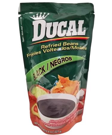 Ducal Refried Black Beans 8 oz - Frijoles Negros Refritos (Pack of 6)