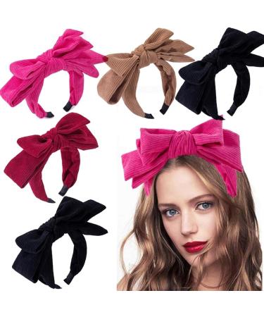 amangul Layered Bowknot Headbands for Woman Anti Slip Headbands Skincare Wide Brim Headband for Girls Washing Face Makeup(Khaki) - Buy Online on GoSupps.com