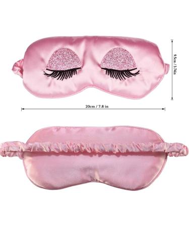 Ulife Mall Soft Satin Sleep Mask - Silk Eye Mask for Women Breathable Sleep Blindfold with Rubber Band Skin-Friendly Ultra-Like Sleep Mask - Pink - Buy Online on GoSupps.com