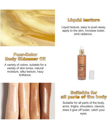 Face Body Luminizer 100ml Multipurpose Body Highlighter Oil Non for Cheek Collarbone Shoulder (Golden Bronze) - Buy Online on GoSupps.com