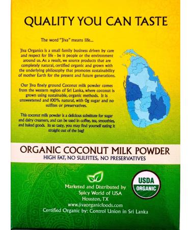 Jiva Organics Coconut Milk Powder 5.2 oz - 100% Organic, Dairy-Free Creamy Alternative - Buy Online on GoSupps.com