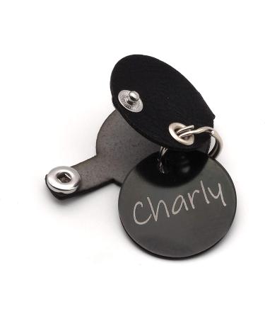 Personalized Dog Brand Pocket with Push Button - Engraved Synthetic Leather Tags in Blue Black Red Yellow | 30mm Control Space - Buy Online on GoSupps.com