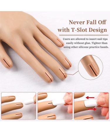 ANGNYA Silicone Nail Practice Hand with 200PCS Tips - Flexible Fake Hand for Acrylic Nails Practice - Buy Online on GoSupps.com