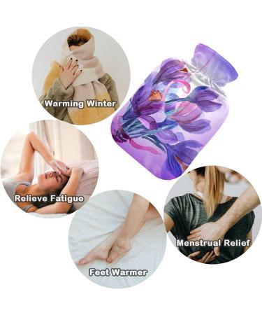 Buy NAANLE 2L Hot Water Bottle with Cover - Lavender Flower Design for Back Pain Relief & Heat Therapy | International Shipping Available - Buy Online on GoSupps.com