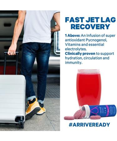 Jet Lag Relief Tablets - Berry-Flavored Effervescent Multivitamin with Pycnogenol for Hydration Energy & Immune Support - 10 Essential Travel Supplements - Buy Online on GoSupps.com