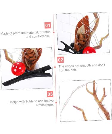 FRCOLOR 3 Pairs Luminous Antler Hair Clip christmas hair bows Antlers Hair Clips deer hair barrette christmas deer hair clips Deer Antler Hair Clip photo non-woven fabric toddler LED - Buy Online on GoSupps.com