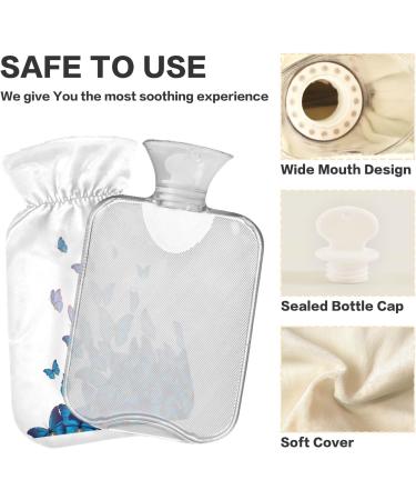 Durable 1L Heat Bottle for Pain Relief | Colorful Blue Butterfly Design | Perfect for Hands Feet Shoulders & Cramps - International Shipping Available - Buy Online on GoSupps.com