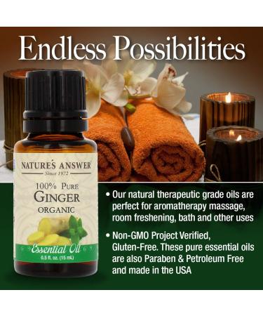 USDA Organic Ginger Root Essential Oil - 100% Pure Aromatherapy Oil for Diffuser | 0.5 fl oz | Made in USA - Buy Online on GoSupps.com