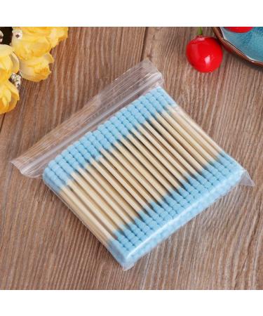 Rtengtunn 100pcs Double Head Cotton Swabs - Cosmetic Makeup & Ear Bud Cleaning Tools - Blue - Buy Online on GoSupps.com