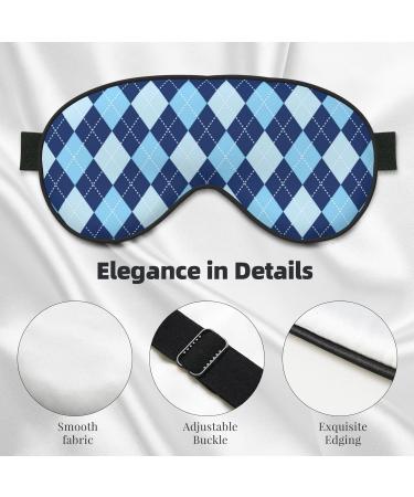 Buy Blue Squares Print Sleep Eye Mask - Soft Blindfold with Elastic Strap for Travel & Night Sleep - Buy Online on GoSupps.com
