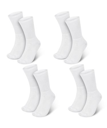 4 Pairs Cotton Soft Eczema Socks Hydrating Socks Moisturizing Therapy Cotton Socks Eczema Relief for Adult Wet Wrap Non Itch Soft Feet Treatment (White)