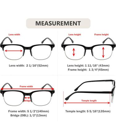 Eyekepper Reading Glasses - 4 Pack Half Frame for Men & Women Mix 1.25x - Stylish & Comfortable - Buy Online on GoSupps.com