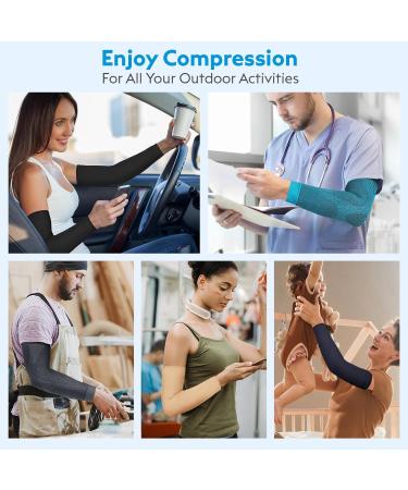 KEKING Compression Arm Sleeves - 20-30mmHg Firm Support for Pain Relief & Recovery | Tennis & Golf Elbow Brace | Latex-Free Dark Blue - Small (1 Pair - Buy Online on GoSupps.com