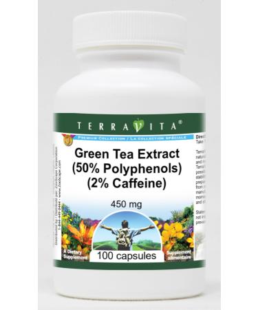 Green Tea Extract (50% Polyphenols) (2% Caffeine) - 450 mg (100 Capsules ZIN: 514482) - 3 Pack
