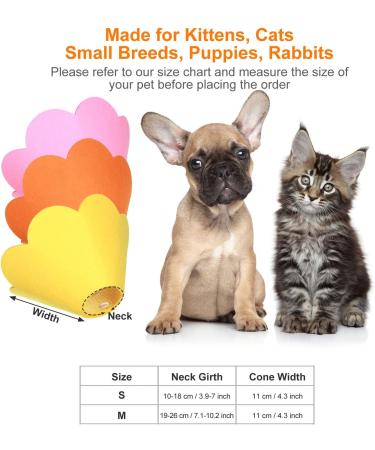 TrelaCo 3-Piece Adjustable Cat Recovery Collar - Sunflower Design for Cats, Kittens, Puppies, and Rabbits - Prevent Biting and Scratching - Medium Size - Buy Online on GoSupps.com