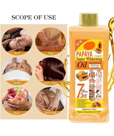 Soft 7 Oil Soft 7 Turmeric Body Oil Turmeric Super Whitening Body Oil Soft 7 Turmeric Oil Body Oil Turmeric Body Oil For Face & Body (200ml Papaya) - Buy Online on GoSupps.com