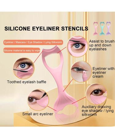 Silicone Eyeliner Tool | Multifunctional Mascara Applicator Tool Makeup Applicator Tool for Winged Eyeliner Lashes Lip Liner Beauty Ruler Eyeliner Molds Aezon Pink - Buy Online on GoSupps.com
