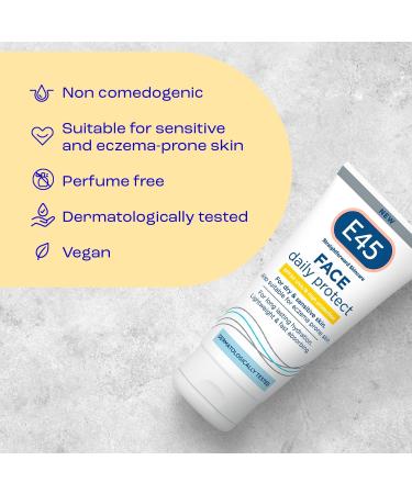 E45 SPF 30 Face Moisturiser for Dry, Sensitive, and Eczema Prone Skin - Hydrating SPF Day Cream 50ml - Buy Online on GoSupps.com