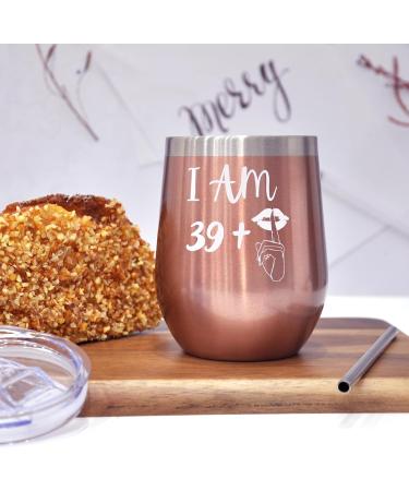 Bokalaka 40th Birthday Gift for Women - Stainless Steel Wine Tumbler (12oz 350ml) Rose Gold - Perfect 39+1 Celebration Present - Buy Online on GoSupps.com