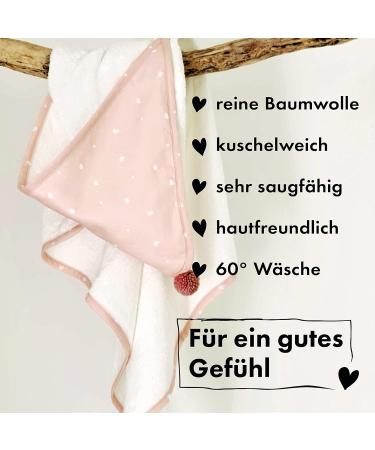 Moyo Hooded Towel for Toddlers & Babies - White-Ros 75x75cm | 100% Cotton Bathing Poncho | Washable Baby Bath Towel with Hood - Buy Online on GoSupps.com