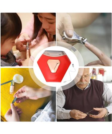 Eventerde Electric Nail Cutter - Rechargeable Fingernail File | Electric Automatic Nail Safety Trimmer with Nail Clip Storage 2-in-1 Nail Cutter and Polisher for Kids Adults Red - Buy Online on GoSupps.com