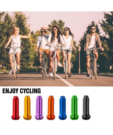 Aluminum Alloy Bike Brake Cable Caps Crimp Ends - 10 Pack with Schraeder Valve Caps - Black - Buy Online on GoSupps.com