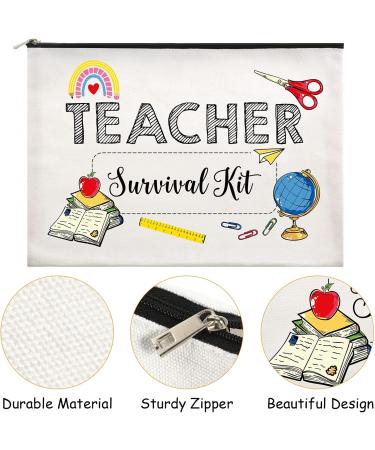Personalized Teacher Survival Kit - 3 Piece Makeup Bags | Unique Gifts for Teachers | Classroom Cosmetic Bags - Buy Online on GoSupps.com