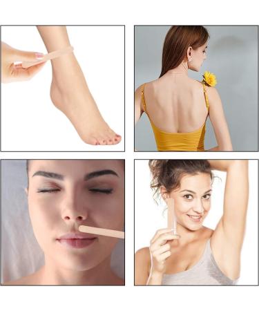 100 Pcs Disposable Wooden Waxing Spatulas - Round Ended Hair Removal Sticks - Buy Online on GoSupps.com