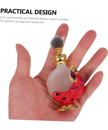 Didiseaon 1pc Peacock Essential Oil Bottle Cosmetic Travel Containers Gold Decor Travel Dispenser Rhinestone Decor Egyptian Decor Retro Decor Perfume Bottle Red Glass Ornaments - Buy Online on GoSupps.com