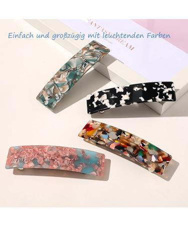 Rectangular Acetate Hair Clips - French Style Hair Accessories for Thin & Thick Hair (Set of 4) - Shop Internationally - Buy Online on GoSupps.com