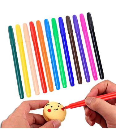 12/24 Pcs Edible Food Pens - Cuisine Coloring Pen Refreshments Color Markers | Cuisine Grade Icing Pens Food Refreshments Gourmet Writers Cake Coloring Markers for Stencils Stamping 6.96 Inches 12 PCS - Buy Online on GoSupps.com