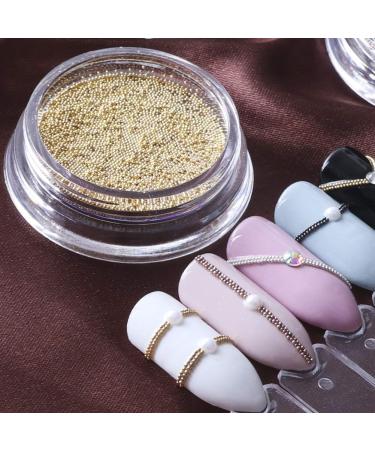 heaven2017 0.4mm 3D DIY Micro Metallic Steel Beads 3D Nails Supply Studs Nail Art Decorations Mini Charm Studs Golden - Buy Online on GoSupps.com