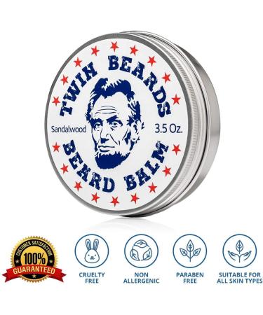 Twin Beards Sandalwood Beard Balm | Conditions & Strengthens for Softer, Thicker Beard | 70ml - Buy Online on GoSupps.com