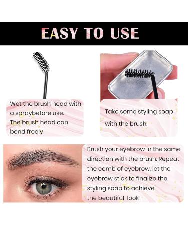 2 Pcs Styling Eyebrow Soap Kit 4D Shaping Brows Styling Kits Long-lasting Waterproof Smudge for Brow Balm Feathery Setting Makeup Eyebrow Wax Styling Cosmetics for Natural Eyebrows by Superhairpieces 3 Piece Set - Buy Online on GoSupps.com