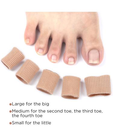 Soft Gel Toe Cushion Tube Protectors - 10 Pieces, 3 Sizes - Corn Pad, Toe Separator Sleeves for Pressure Relief - Buy Online on GoSupps.com