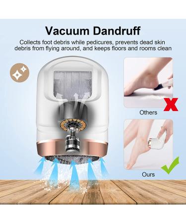 Rechargeable Electric Foot Callus Remover with Vacuum - Professional Pedicure Kit for Smooth Skin - 2 Speeds & LCD Display - White - Buy Online on GoSupps.com