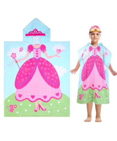 Flyish Direct Badeponcho Children 100% cotton children's towel Poncho Children's bath towel towel with hooded beach towels for boys and girls 70x60cm queen 70*60cm