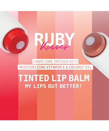 Ruby Kisses Balm Up Tinted Lip Balm - Hydrating Non-Greasy Coconut & Vitamin E Infused Lip Care - Lightweight Sheer Red Color - Buy Online on GoSupps.com