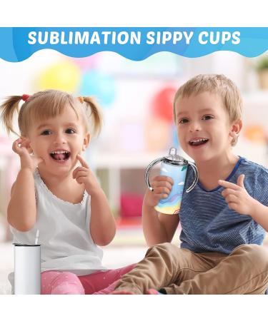 Potchen 4 Sets 12 oz Sublimation Blanks Sippy Cup Kids Sublimation Tumblers with Handles Insulated Stainless Steel Sippy Cup with Lids and Straws  2 Heat Tape  4 Sublimation Coating for Water Milk - Buy Online on GoSupps.com