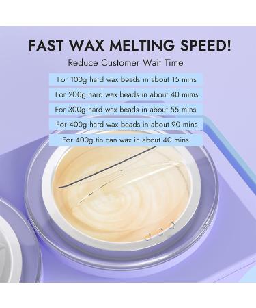 Double Wax Warmer for Hair Removal - Professional 14oz Wax Pot with Faster Melting Machine - Ideal for Large Area Body Waxing at Home, Salon, or Spa - Purple - Buy Online on GoSupps.com
